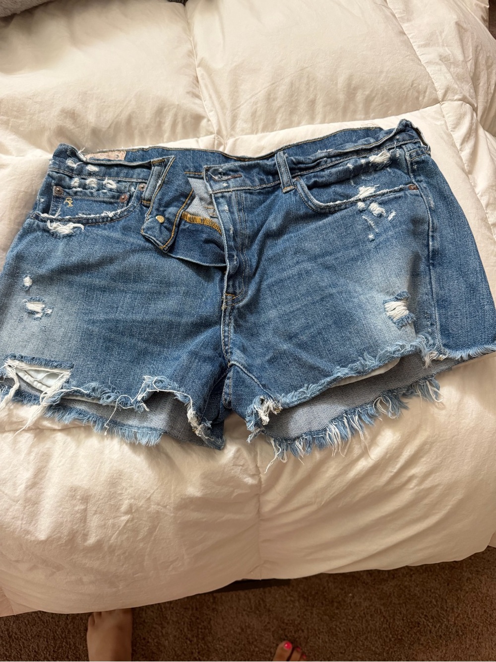 Polo by Ralph Lauren Distressed Blue Denim Cutoff Shorts